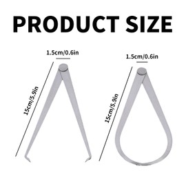 Wjelet 2 Pcs Calipers Measuring Tool, Outer Caliper, Inner Caliper, Stainlsee Steel Callipers, Measuring Calipers Used to Measure The Inner and Outer Diameters of Cylinders or The Length of Objects