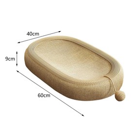 ymonoe 2-in-1 Cat Toy and Scratcher Bed, 61cm Ultra Large Size, Premium Natural Sisal Rope Material, Oval Cat Scratcher Bowl, Multipurpose Sturdy Wear Resistant Cat Lounge Bed for Cats Grinding Claws