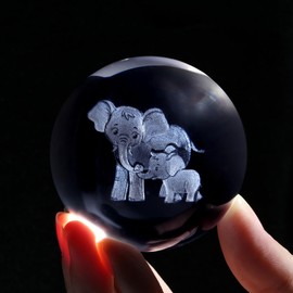 XIANNVXI Elephant Crystal Ball Elephant Gifts for Women Elephant Paperweight Mother and Daughter Gifts Mum and Daughter Gifts Elephant Lamp