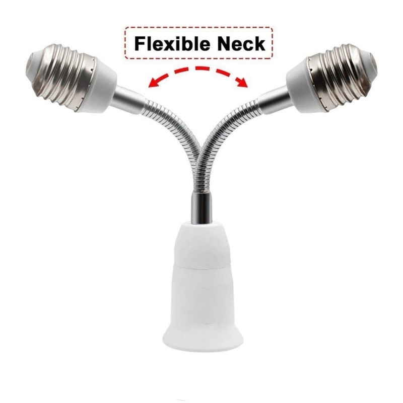 RONG&LAN 2 pack 8" Flexible Light Bulb Lamp Socket Adapter