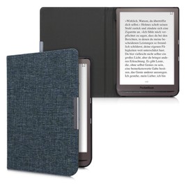 kwmobile Case Compatible with Pocketbook InkPad 3/3 Pro/Color/Vivlio InkPad 3 - Fabric eReader Protective Cover Case - Blue