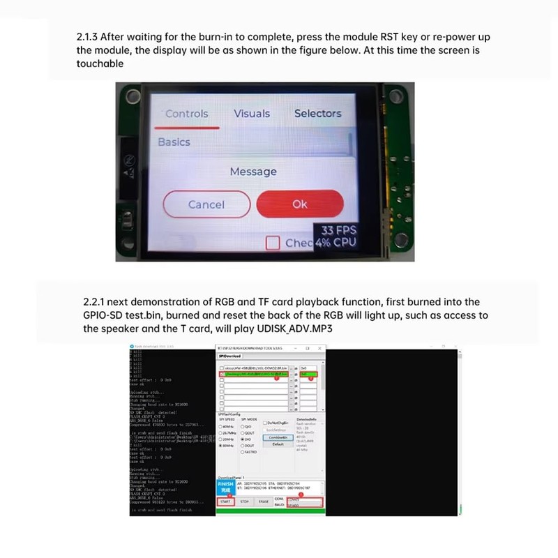 Doxiuyo ESP32 Development Board 2.8 Inch Touch Display for LVGL