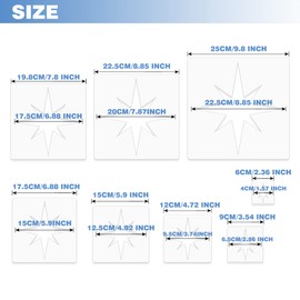 Daomong Star Template Pentagram DIY Cutout Spray Painting Stencils Drawing Decorative Stencils Reusable Star Template(8 Pieces)