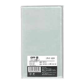 I.S. OPP-22 Transparent OPP Bags, 100 Sheets, No Stickers, W5.1 x H9.4 inches (130 x 240 mm), Length 3L