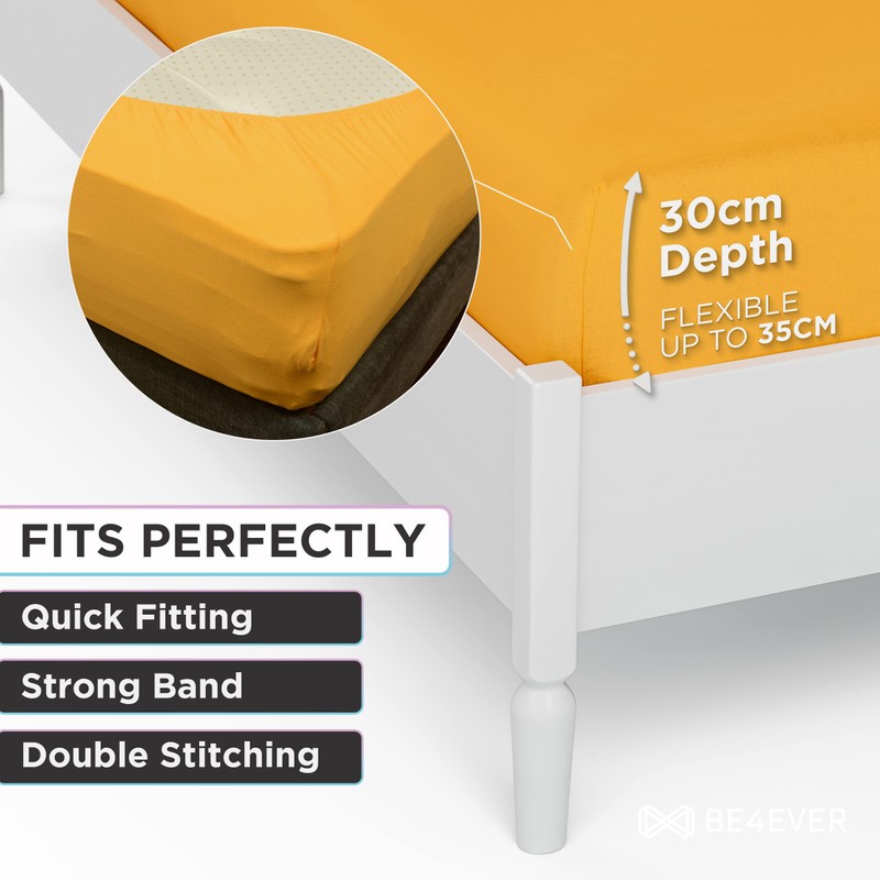 Be4Ever Deep Fitted Sheet Single Bed 135 x 200 x