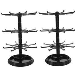 Sosoport Keychain Hanger Rotating Jewelry Organizer Stand Earrings Necklace Holder Space Saver Elegant Design