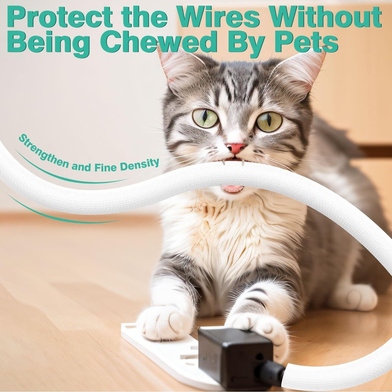 UOMTFAI Cord Protector from Cats Dogs 25ft 1/2 Inch, Flexible