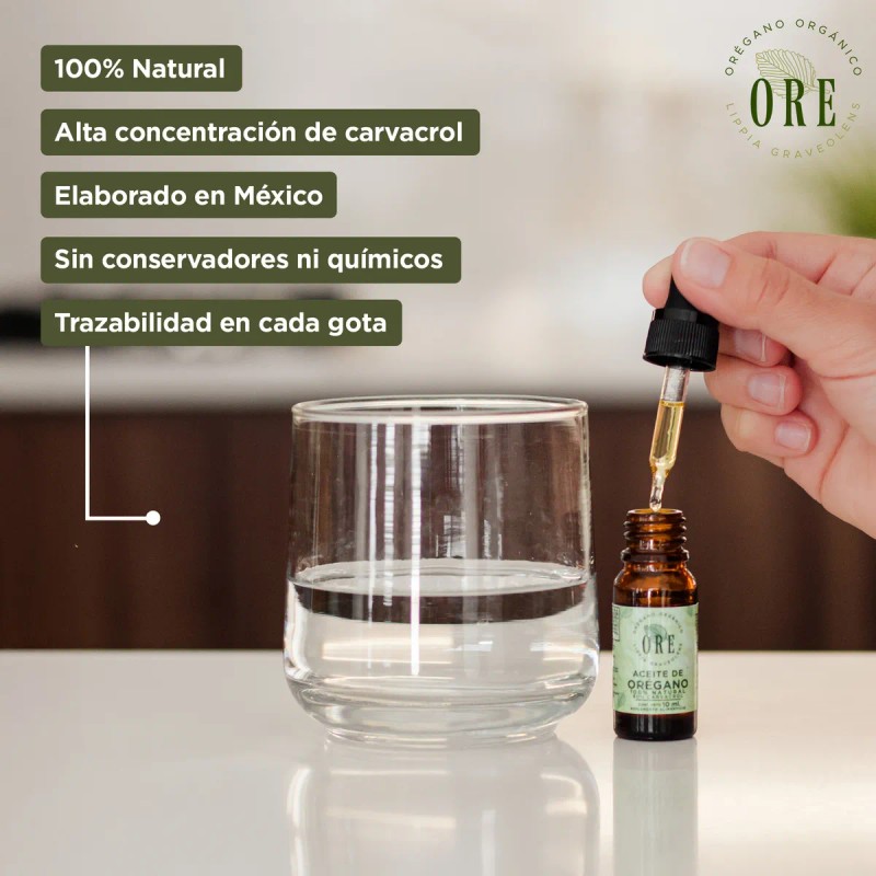 Ore, Aceite De Orégano 10 Ml Gotero Portátil