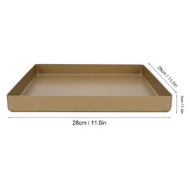 Oumefar Baking Sheets Pan, 11 x 11 x 1.2 in Baking Tray, Oven Trays Gold Aluminum Alloy Shape Non-Stick Baking Tray Bread Pizza Tray Baking Tool, Cookie Sheet Replacement Toaster