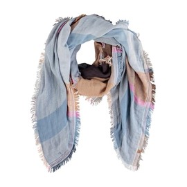 camel active Women's Fashion Scarf Made from Soft Cotton Mix, Multi Blue