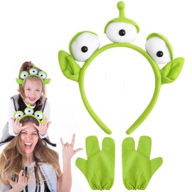 JBLJDWD Alien Headband, Ratatouille Headband, Personality Funny Toy Story Alien for Face Wash Makeup Cookie Monster Headbands for Kids Adults Hair Accessories (green 1)