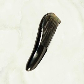 EXCEART Handmade Ox Horn Massage Comb Anti-static Fine Teeth Pocket Comb Scalp Massager for Women Men Travel