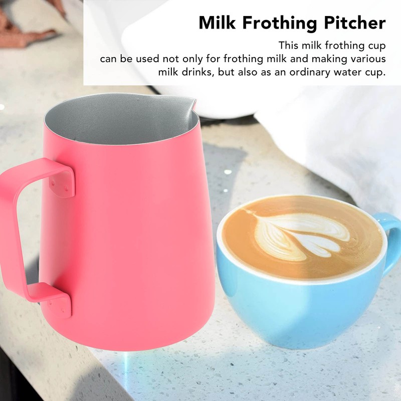 Milk Frothing Pitcher Stainless Steel 380ml Pointed Spout Milk Froth