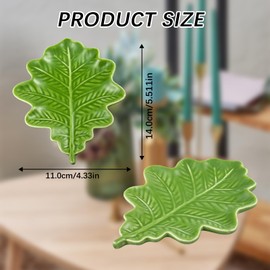 Bliceon Ceramic Jewelry Tray, Trinket Dish for Rings, Earrings and Necklaces, Oak Leaf Organizer, Mother's Day Birthday Gift