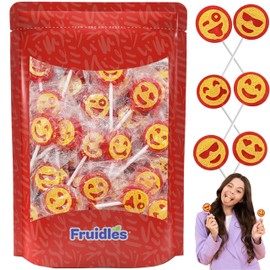 Fruidles Character Face Tattoo Lollipop Suckers Candy, Great for Goody Party Bag Fillers, Individually Wrapped (Half-Pound)