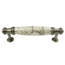 DIY Decor Hub - 10 pcs Silver Gray Cabinet Handle Pulls with 3 3/4 inch Hole Centers for Cabinets, Drawers, Dressers, Vanities, Closets