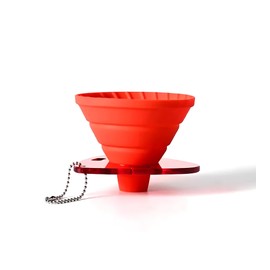 Wmazio 2-in-1 Pour Over Coffee Dripper - Silicone Pour Over Coffee Maker, Collapsible Dripper, Use V60 or Wave Paper Filter, Reusable Portable Coffee Filter for travel Camping- Single Cup (Red)