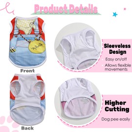 4 Pack Mesh Dog Shirts for Small Dogs: Stretchy Dog Clothes with Cute Patterns, Size XXS-XL Fit for 2-16lb Dogs Pet T-Shirts, Girl & Boy Puppy Clothes for Spring Summer (Pink Set, Small)