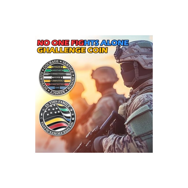 WinnerWhy 20 Pcs No One Fights Alone Challenge Coin First