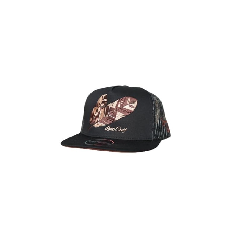 LOST CALF Tribe Brown Flat Feathers - Hats Cap