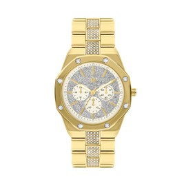 Spirit Ladies Gold Plated Stone Set Multi Dial Bracelet Watch