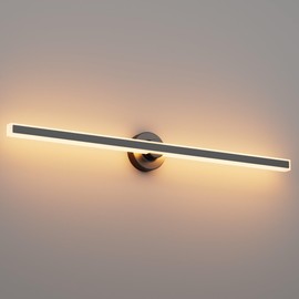 irotine Modern Black Vanity Light, 39.37 inch 5 Colors Wall Sconce Dimmable, LED Bathroom Light Fixtures for Mirror