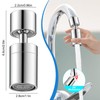 Set of 2 Swivel Tap Attachments, Tap Extension with Water
