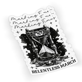 (3Pcs) Marking Times Relentless March Gothic Sticker 3'' Gothic Stickers Pack Spooky Emo Stickers for Adults Waterproof Vinyl for Laptops Water Bottles and Journals