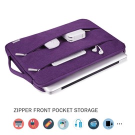 V Voova Laptop Sleeve Carrying Case 15.6 16 Inch for Women, Slim Computer Cover Bag Compatible with MacBook Pro 15/16, Dell xps 15,15-16 Inch HP Dell Asus Acer Laptop, Purple