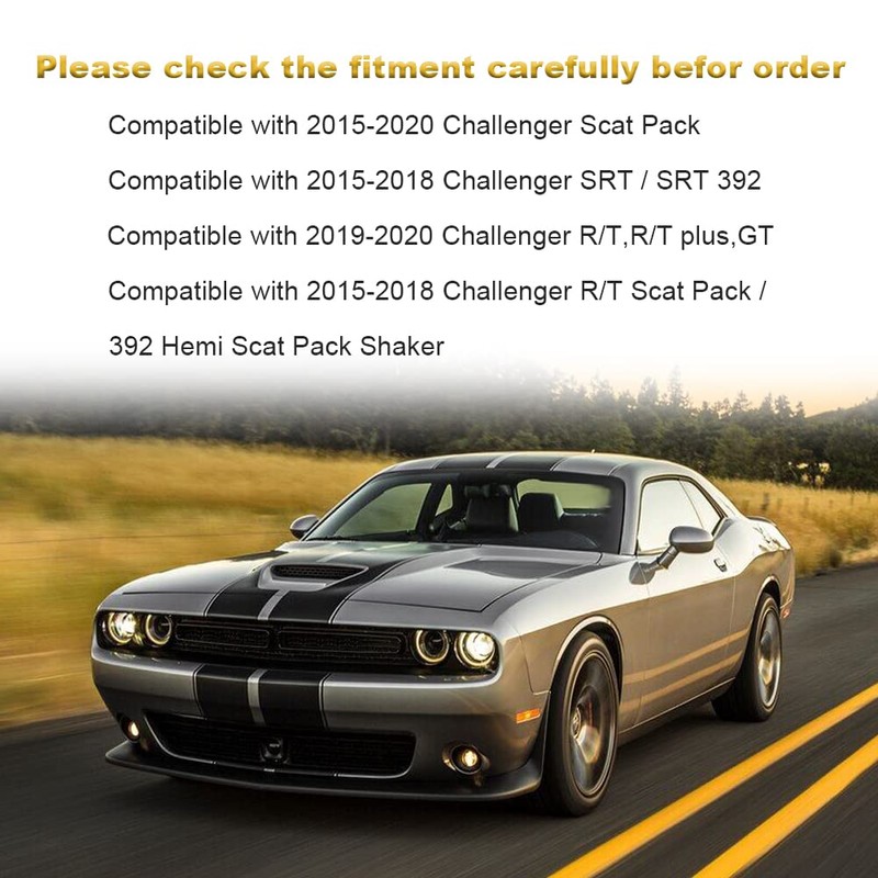 JDMON Front Bumper Lip Splitter Protector Compatible with Dodge Challenger