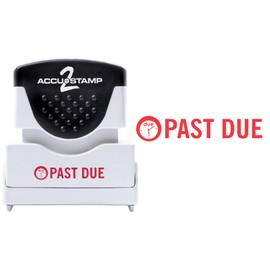 ACCU-STAMP2 Message Stamp with Shutter, 1-Color, PAST DUE, 1-5/8" x 1/2" Impression, Pre-Ink, Red Ink (035613)