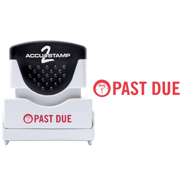 ACCU-STAMP2 Message Stamp with Shutter, 1-Color, PAST DUE, 1-5/8" x