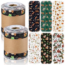 FuWeave 60 Pack Reusable Toilet Paper Washable Reusable Bidet Towels Bulk Paperless Towels Rolls Flannel Cotton Treadmill 12 x 4.3" Cloth Wipes Bathroom Napkins with Cardboard(Wilderness)