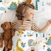 DJDEA Toddler Duvet Cover Set 120x150cm, Dinosaur Pattern Print Duvet