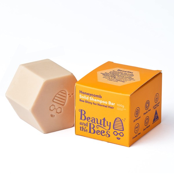 Beauty and the Bees Bee Shiny pH Balanced Shampoo Bar for Normal Hair - All Natural Ingredients - Tasmania Australia, 3.5 oz