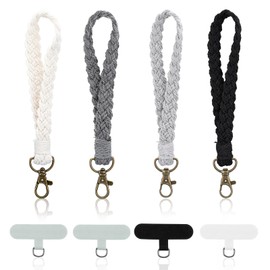 Phone Wrist Strap, 4PCS Cell Phone Lanyard Bracelet Wrist Strap Lanyard Phones Tether Tab Anti-Loss Phones Chain Straps Keyring Connector for Women Men