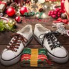WEGOODZF Flat Shoe Laces Christmas: Green Star Print Shoelaces 55