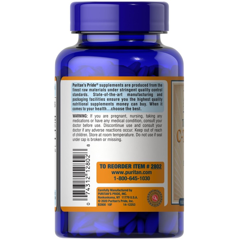 Puritan's Pride Vitamin C 1500 mg with Rose HIPS Caplets,