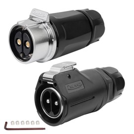 CNLINKO LP-28 2 Pin Waterproof Plug with Screw Design, IP68 Aviation Bullet Plug, M28 Male and Female Pair (LP28 2-Pin Screw Connection)