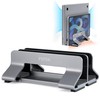 Psitek Aluminum Dual Vertical Laptop Stand Dock Holder, Adjustable Slot