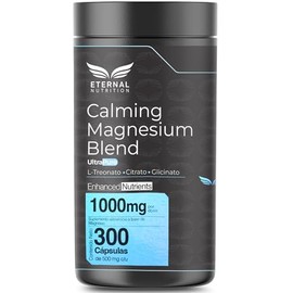 ETERNAL NUTRITION Calming Blend: Magnesio Quelado 3 en 1 (300 Cápsulas) | Bisglicinato, Citrato y L-Treonato de Magnesio · 150 Porciones · 1000 mg · R