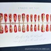 QQPPOLIU Red Press on Nails Coffin Shape Glue on Nails