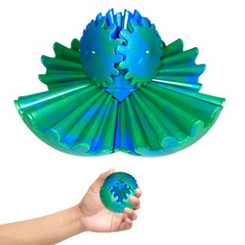 Gear Ball Fidget,1PCS Gearsphere - the Steampunk Whirling Wonder Fidget Gear Ball,Gear Sphere Fidget Toy,Fidget Gear Ball,2.56in/6.5cm Gearsphere Fidget for Stress and Anxiety Relief(Blue-Green)