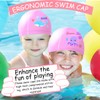 Children's Swimming Caps, Pack of 2, Elastic Swimming Cap with