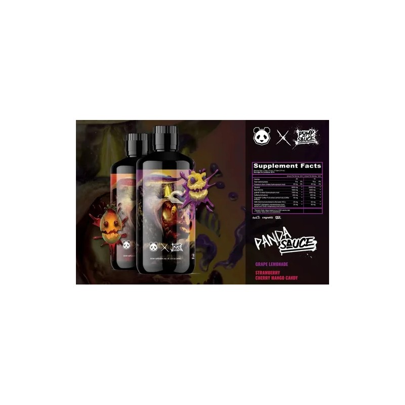 Pre Entreno Liquido Pump Sauce Panda Sabor Strawberry Cherry Mango