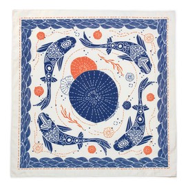 WHTE MOSS The Koi Bandana 100% cotton kerchief, extra soft cotton - for Men & Women summer outfits(beige)