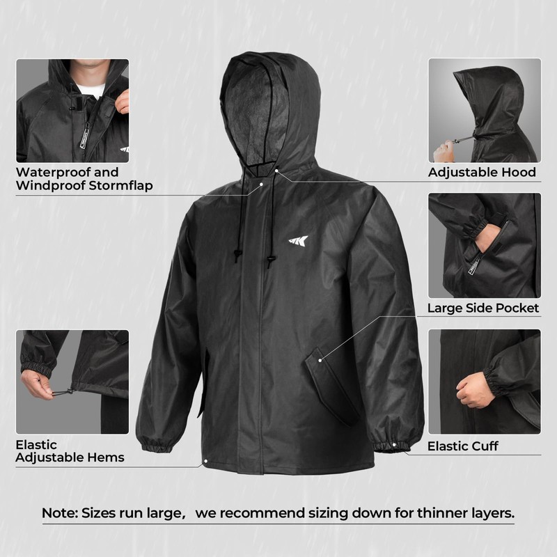KastKing AquaLite Waterproof Rain Suit for Men and Women, Loose