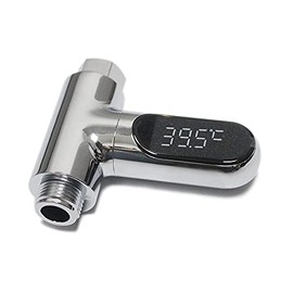 Termómetro de ducha con pantalla LED digital para bebé, termómetro de agua de baño Fahrenheit Celsius, pantalla giratoria de 360° para baño, cocina u hogar (plata)