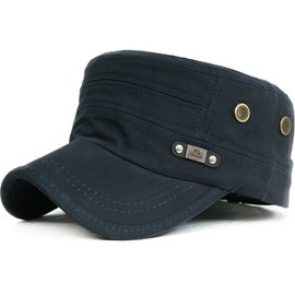 Kuyou Unisex Army Military Flat Cap Vintage Cotton Baseball Cap Hat -