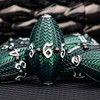ARUOHHA DND Metal Dice Black Green Dragon Egg Dice with